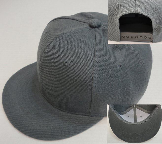 Snap Back Flat Bill CAP [Dark Gray/Dark Gray]